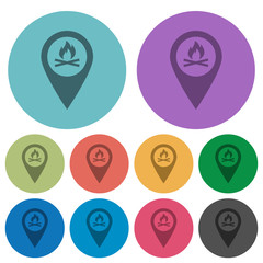 Poster - Camp GPS map location color darker flat icons