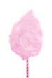 Sweet pink cotton candy isolated on white background.