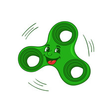 Cartoon Green Spinner , Vector Illustration