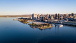 Drone view of San Diego from the bay