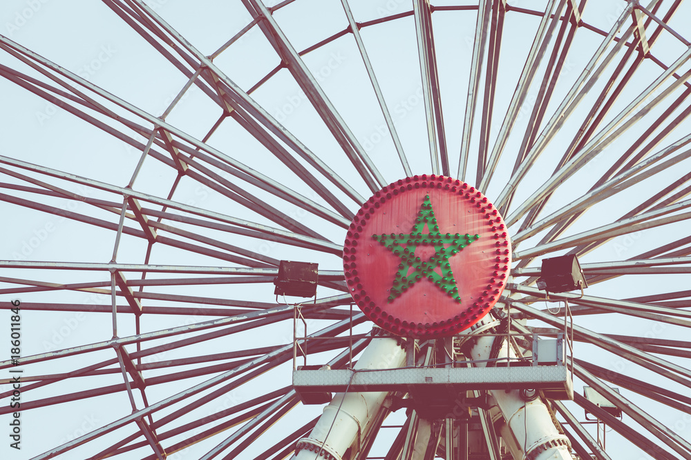  Ferris wheel on the waterfront of the city of Agadir, Morocco.