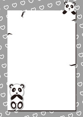 Wall Mural - Cute Panda Frame Vector