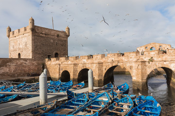 Wall Mural - Sqala du Port, a defensive tower at the fishing port of Essaouira, Morocco