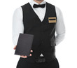 © Africa Studio - Waiter handing check on white background