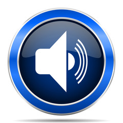 Fototapete - Volume vector icon. Modern design blue silver metallic glossy web and mobile applications button in eps 10