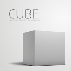 Wall Mural - White box cube isolated on white background.