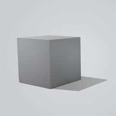 Wall Mural - White box cube isolated on white background.