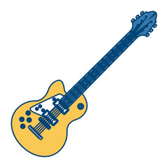 Sticker - Electric guitar music instrument icon vector illustration graphic design