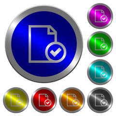 Poster - Document accepted luminous coin-like round color buttons