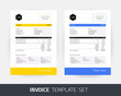 Invoice design template for business / company in yellow and blue color