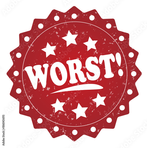 Fotografía worst red rubber stamp on white background