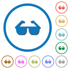 Poster - Sunglasses icons with shadows and outlines