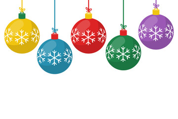 christmas balls. vector illustration flat design. holiday decoration. happy new year's and merry chr
