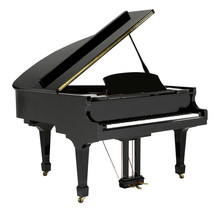 Grand Piano Black With Clipping Path.