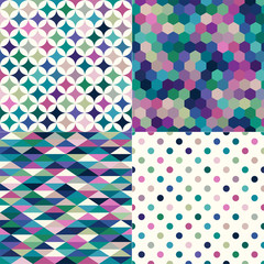Wall Mural - seamless colorful geometric pattern background