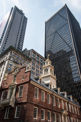 Wall Mural - Boston, MA, USA Old State House downtown financial district Oldest surviving public building Boston Massacre