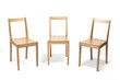 © dohee - three solid wood chairs isolated the white background.