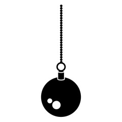 Sticker - christmas ball hanging icon vector illustration design