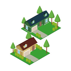 Wall Mural - Isometric town 3d on background vector illustration graphic