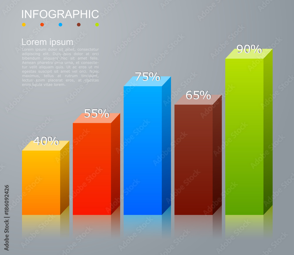 Infographic elements in modern fashion with bar chart Stock Vector ...