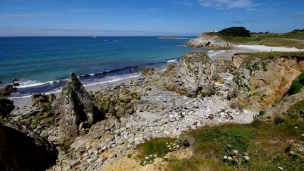 Sticker - Pointe de Corsen Strand in der Bretagne, Cote des Abers