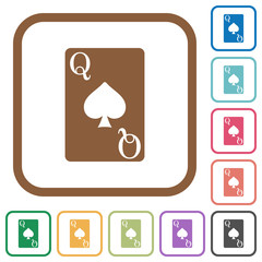 Sticker - Queen of spades card simple icons