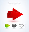 © nickimpression - Vector abstract arrow icons. Material design, flat, line art style. Logo, application icon, map direction signs bundle