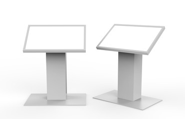 Wall Mural - Kiosk information screen on isolated white background, 3d illustrator