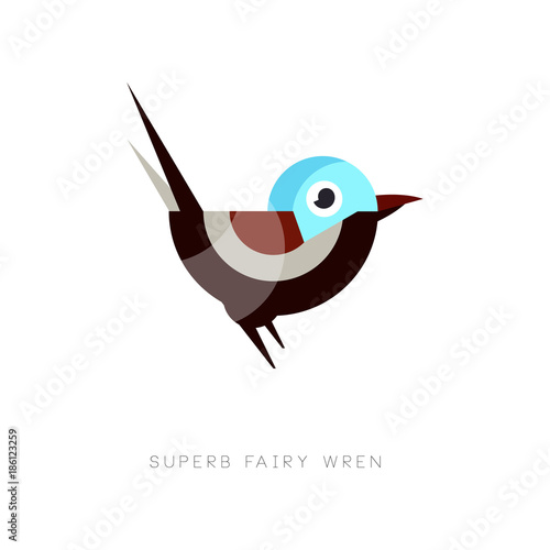 Fotografía Colored superb fairy wren icon