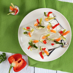 Sticker - Verrines with carrot, cucumber, celery, pepper