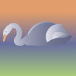 graphic swan on abstract background