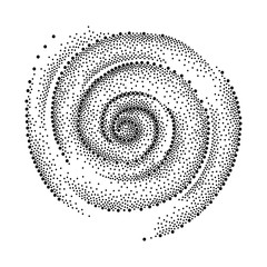 Wall Mural - vector dotted top view spiral of tornado or typhoon or hurricane in black isolated on white backgrou