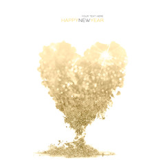 Wall Mural - heart of gold. love. best wishes. golden background
