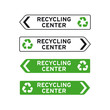 Recycling collection center sign set