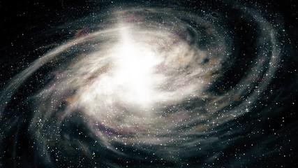 Wall Mural - flight near a rotating spiral galaxy. abstract loopable background.