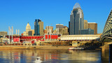 Fototapeta Londyn - View Cincinnati skyline with Ohio River