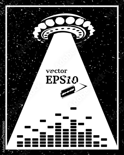 Fotomural Monochrome alien invasion music frame