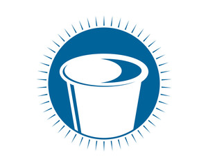 Wall Mural - blue plastic glass icon image vector circle