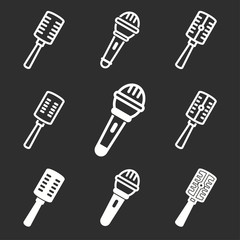 Wall Mural - Microphone icons set.