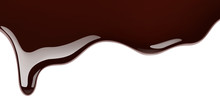 Melted Chocolate Leaking On White Background Realistic Illustration