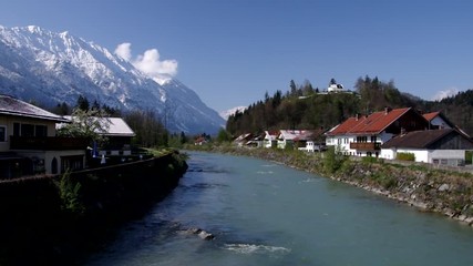 Wall Mural - Eschenlohe Fluss Loisach im Winter