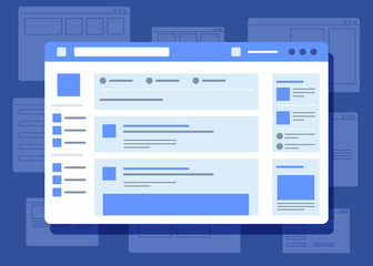 social network website wireframe interface template