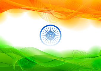 Poster - Tricolor banner with Indian flag for 26th January Happy Republic Day of India