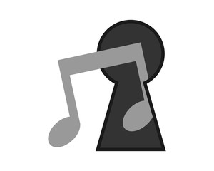 Wall Mural - keyhole musical notes tone tune key image vector