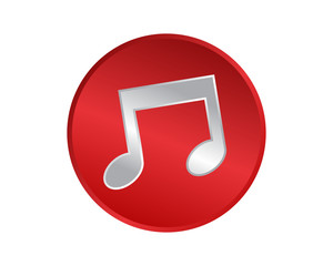Wall Mural - red circle musical notes tone tune key image vector