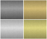 Fototapeta  - Vector metal textures set. Collection of seamless metal patterns for your design.