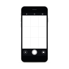 Wall Mural - smartphone with camera app screen. vector illustration