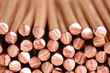 Copper wire raw materials and metals industry and stock market concept