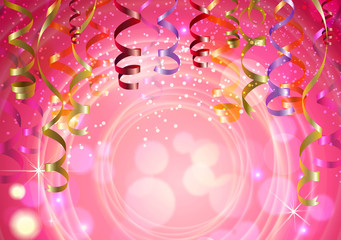 Wall Mural - festive back background with confetti and garland