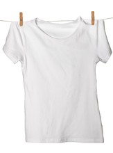 White T-Shirt On Clothes Line